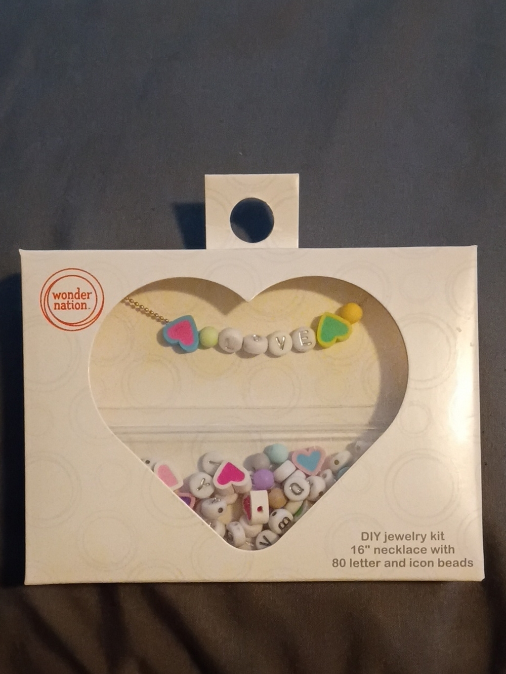 wonder nation Pastel Heart and Letter Necklace Kit - Yellow, Pink, Blue